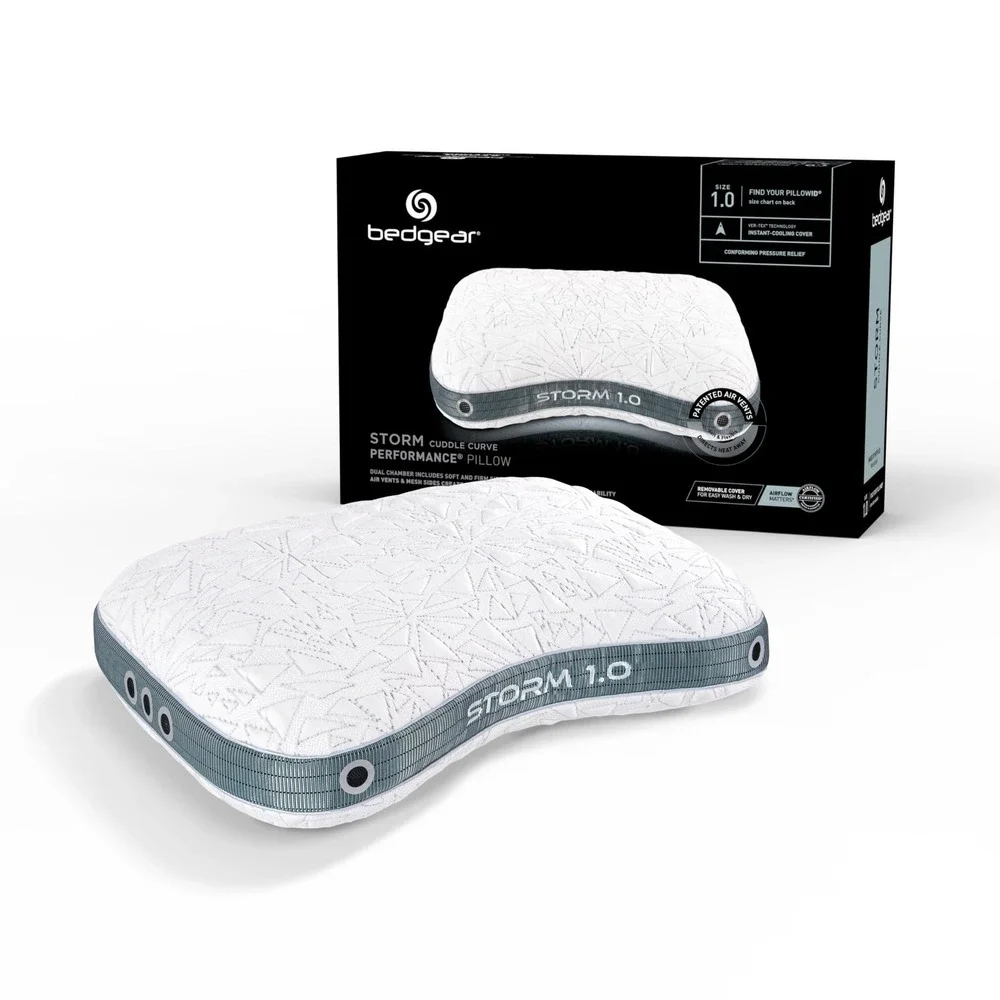Bedgear Storm 1.0 Cuddle Curve Performance Pillow Cooling Side Sleeper White